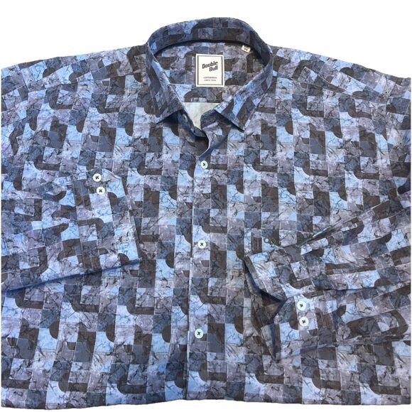 Double Bull Other - DOUBLE BULL Men’s Long Sleeve Shirt Psychedelic Purple Button Front Size 2XL